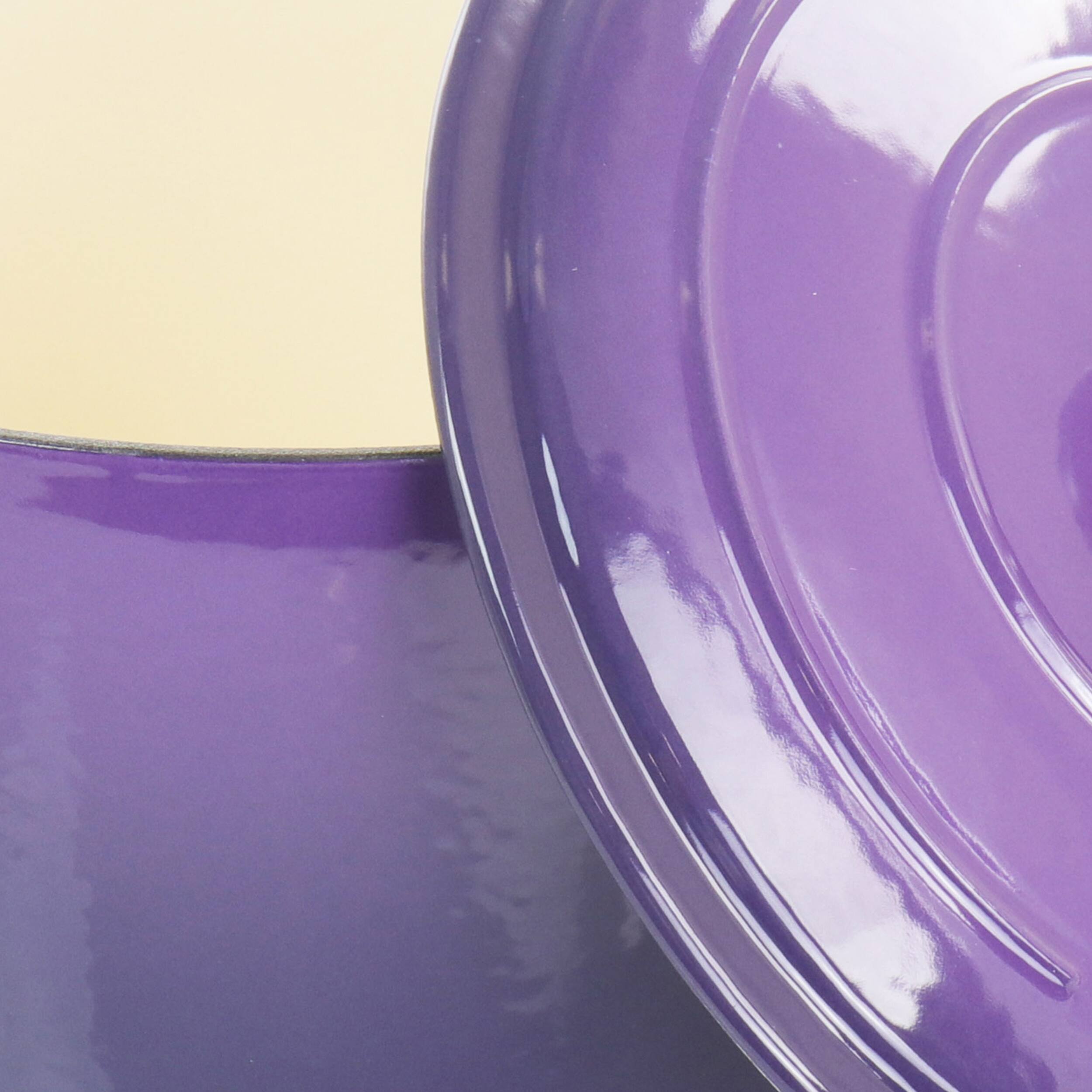 Alt View 4. Gibson - Crock-Pot Artisan 2 Piece 5 Quart Enameled Cast Iron Dutch Oven with Lid in Lavender - Lavendar.