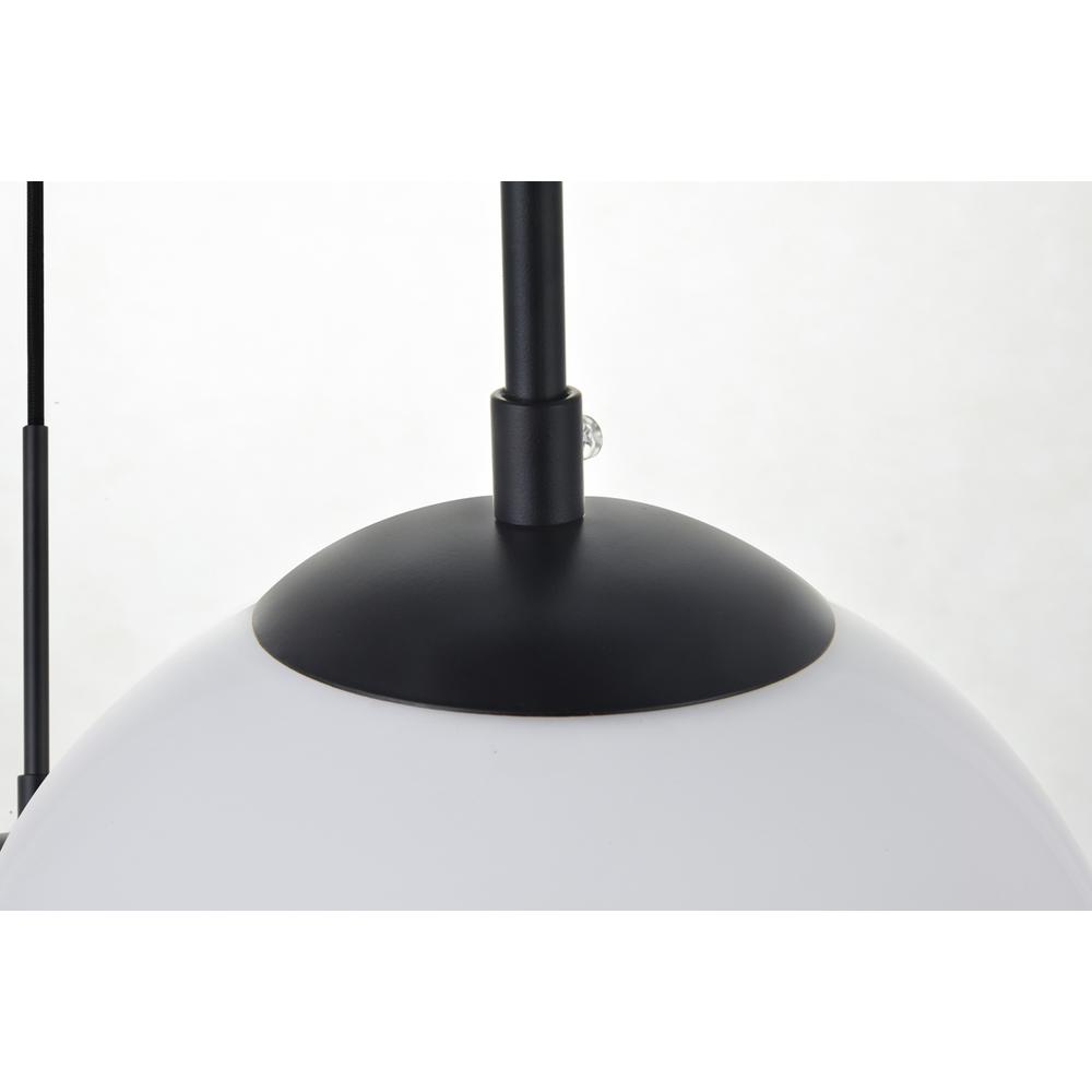 Left. Living District - Baxter 3 Lights Black Pendant With Frosted White Glass - Black And Frosted White.