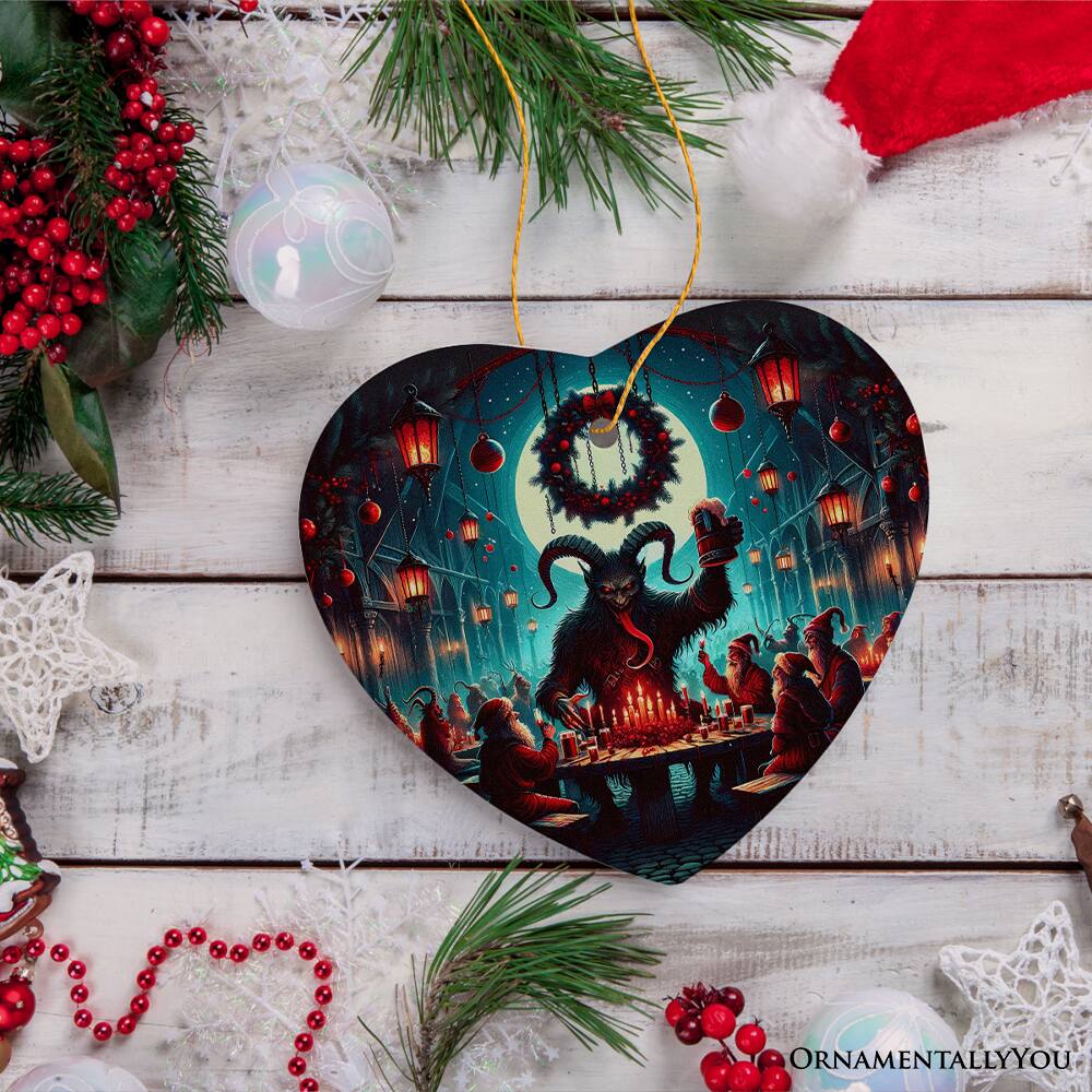 Back. OrnamentallyYou - Krampuss Unholy Revelry Ornament Dark Folklore Celebration and Spooky Decor Heart - Multi-colored.
