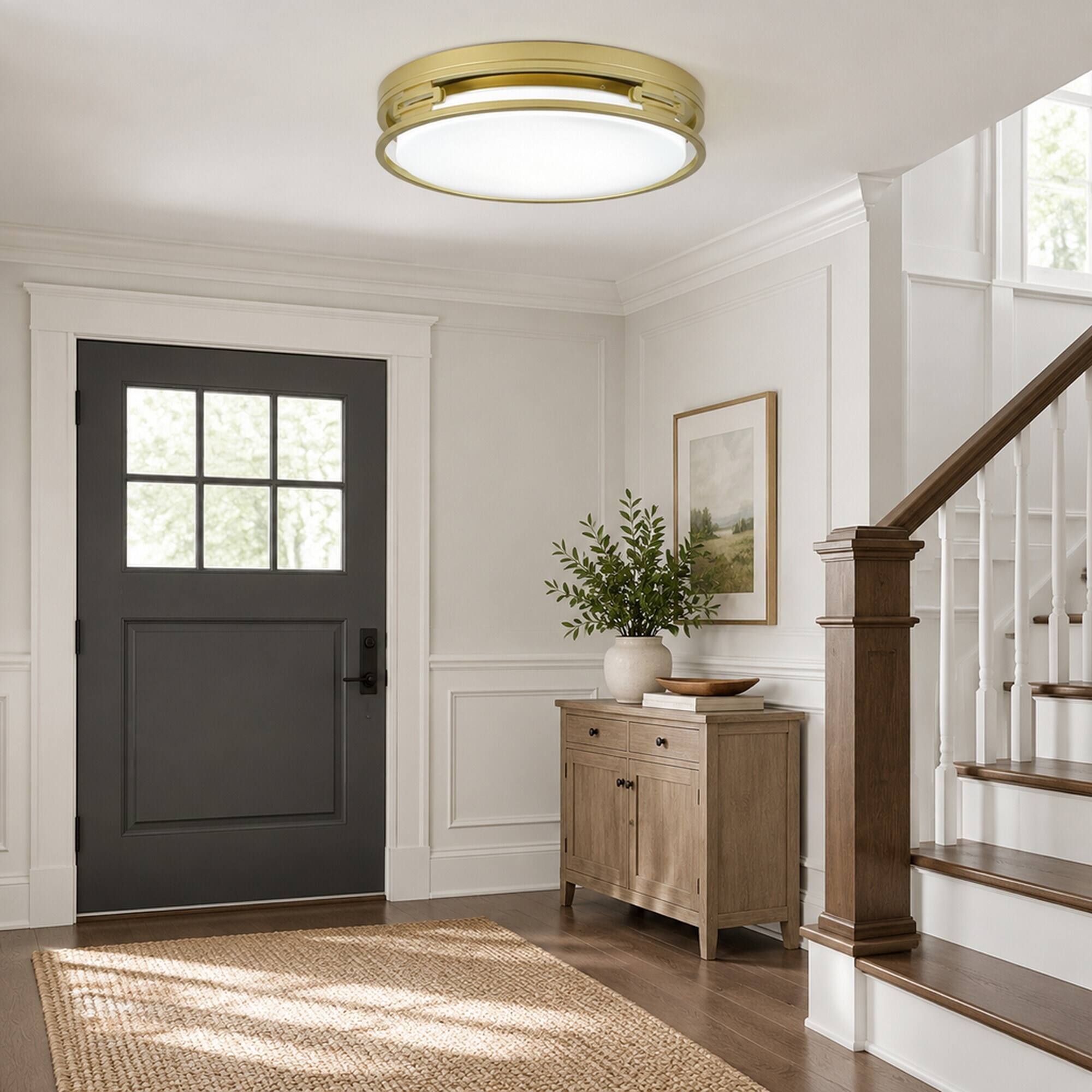 RYHNUYNE 12 Flush Mount Ceiling Light, Double Ring LED, 3 Color ...