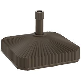 Outsunny - Square Patio Umbrella Base Holder, Heavy Duty Outdoor Umbrella Stand Base, Filled Up to 42lbs with Stand or 33lbs - Brown