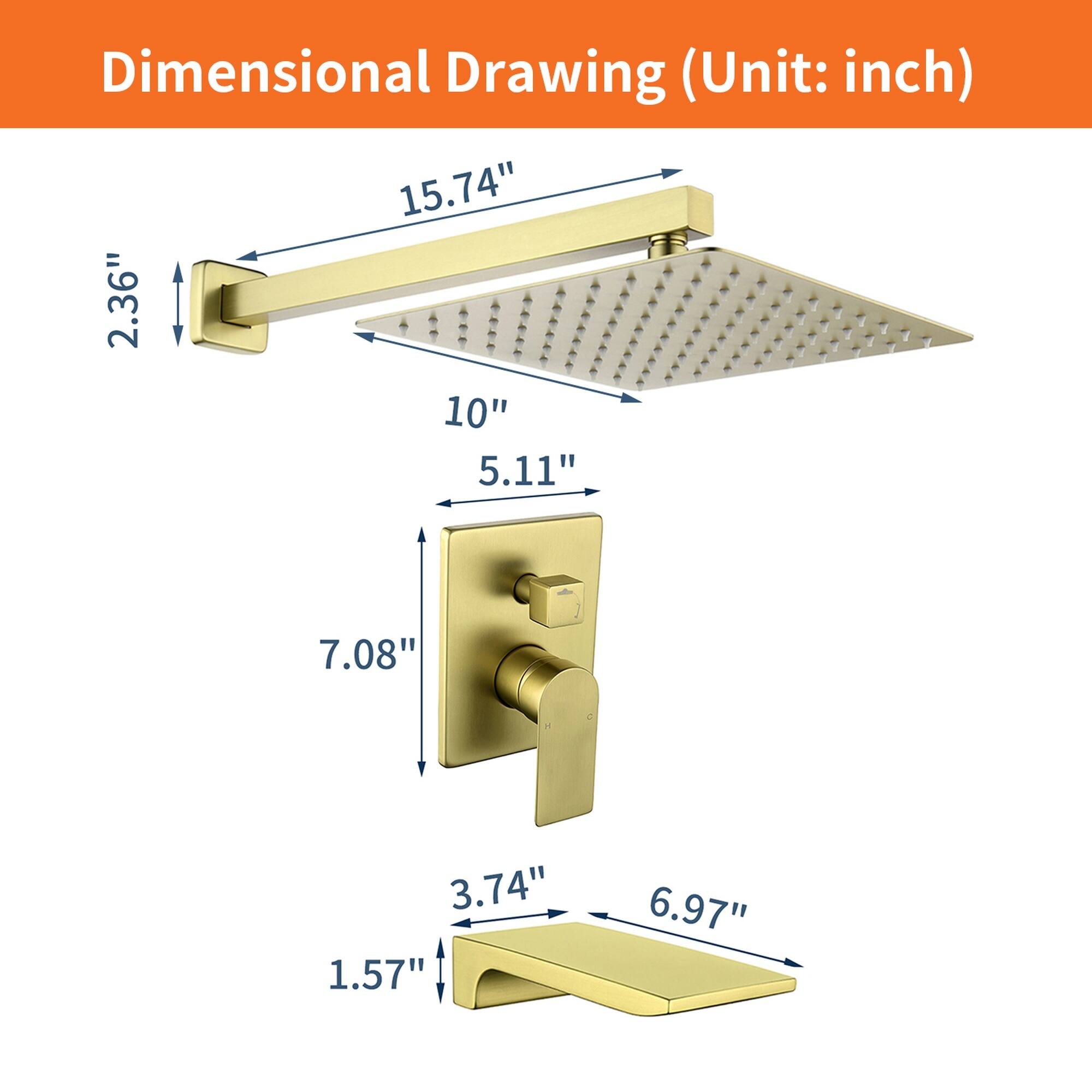 Dimensional Drawing (Unit: inch)  
15.74"  
2.36"  
10"  
5.11"  
7.08"  
3.74"  
1.57"  
6.97"