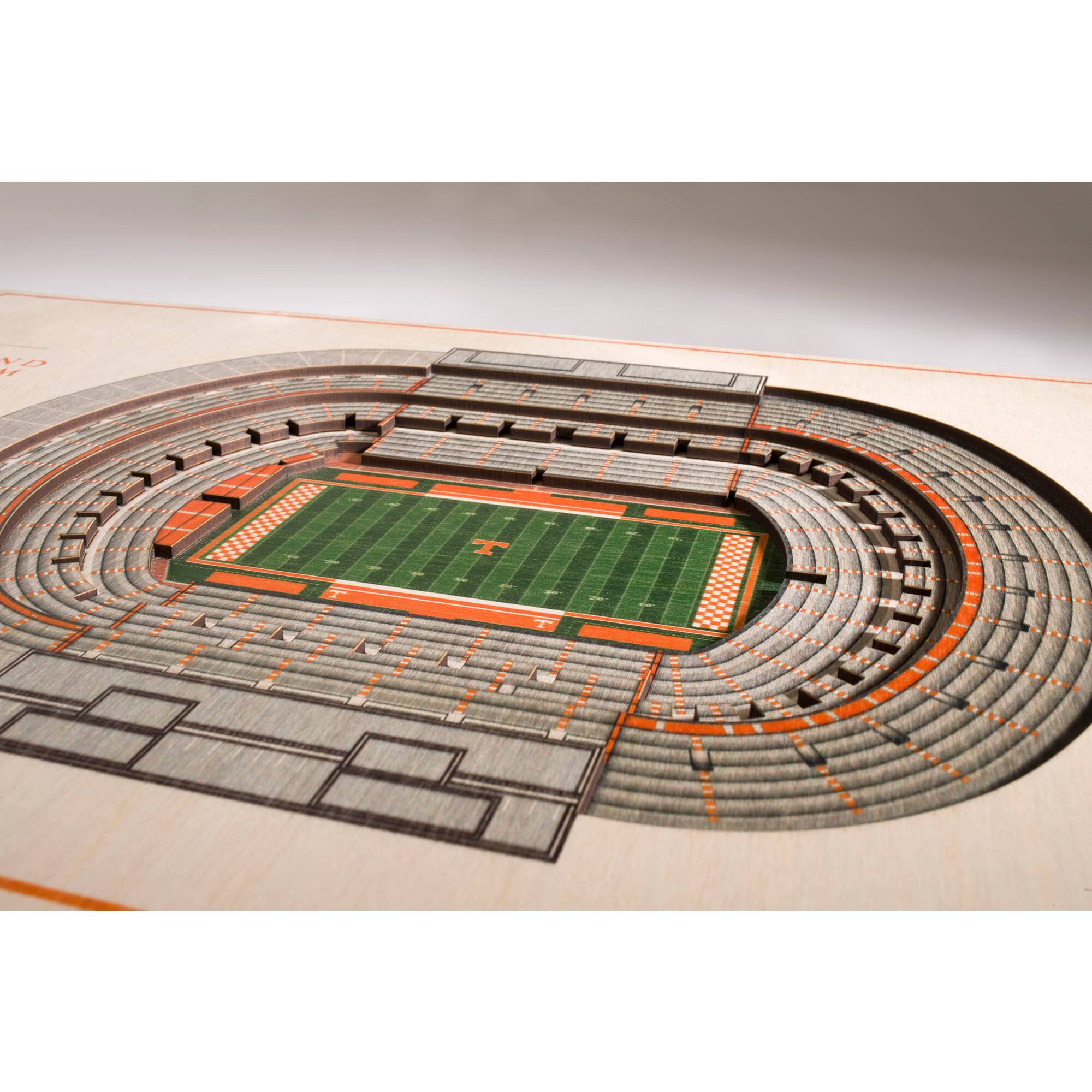 Alt View 2. YouTheFan - Tennessee Volunteers 17'' x 13'' 5-Layer StadiumViews 3D Wall Art - Brown.