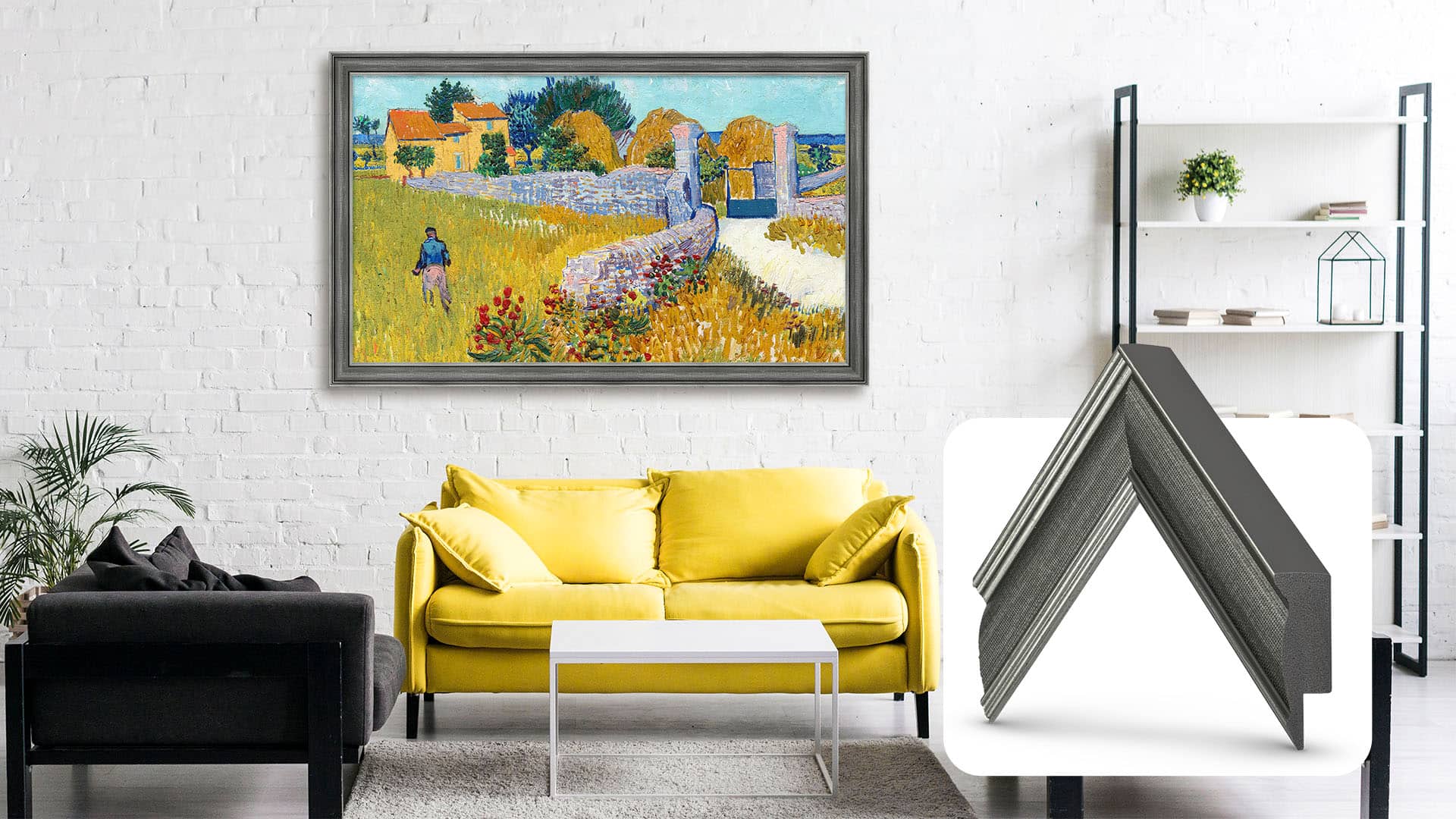 Front. Deco TV Frames - 75" Slim Bezel for Samsung The Frame and Frame Pro TV - Industrial Iron.