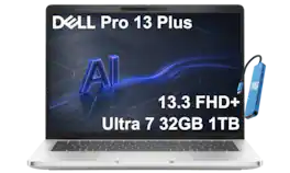 Dell - Refurbished Excellent - Upgraded - Pro 13 Plus PB13250 13.3" FHD+ Laptop - AI PC - Intel Ultra 7 265U - Wi-Fi 6E - 32GB RAM - 1TB SSD - Windows 11 Pro - Silver