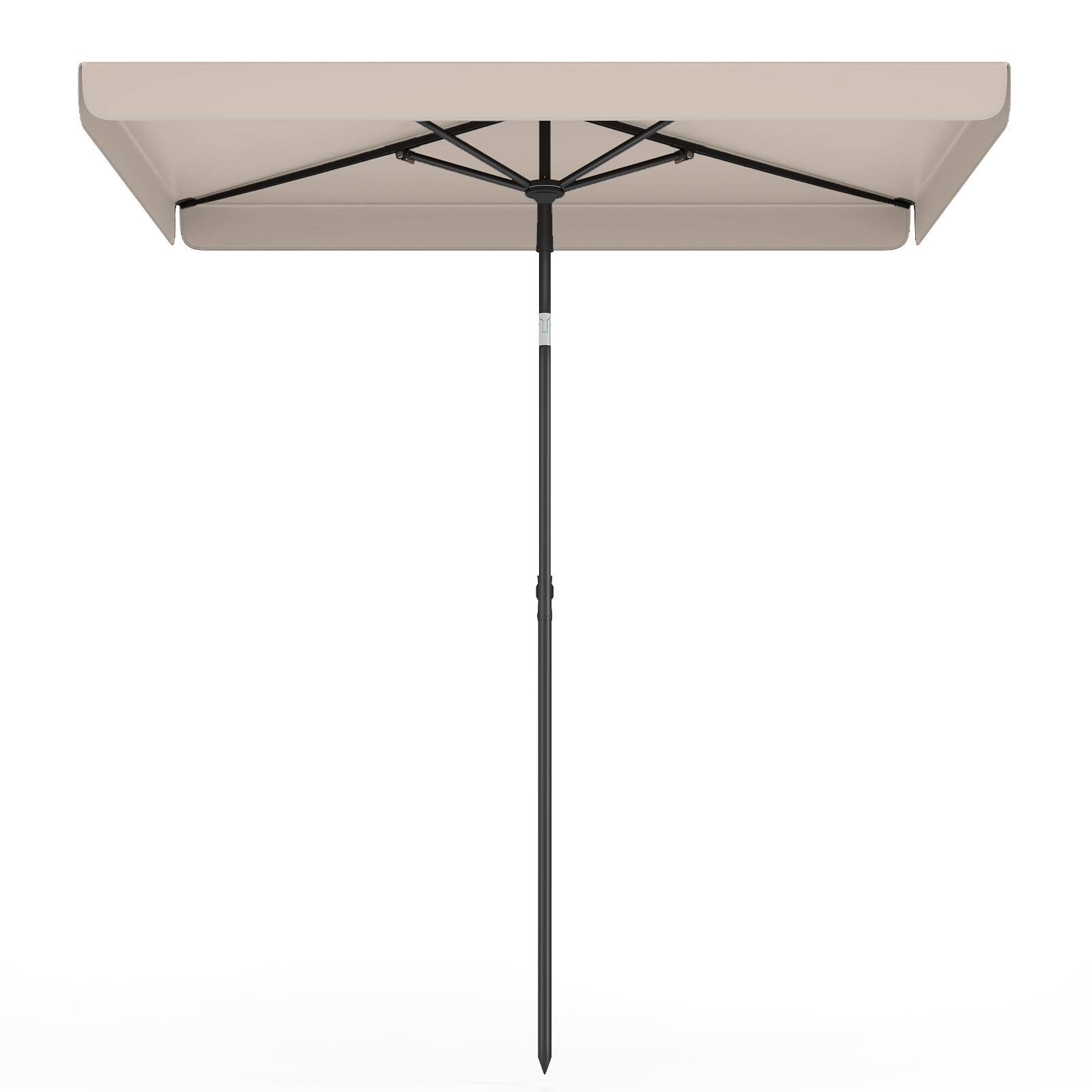 Alt View 9. Costway - Costway Rectangular Outdoor Balcony Umbrella, Push Button Tilt, Portable Carrying Bag - Beige.