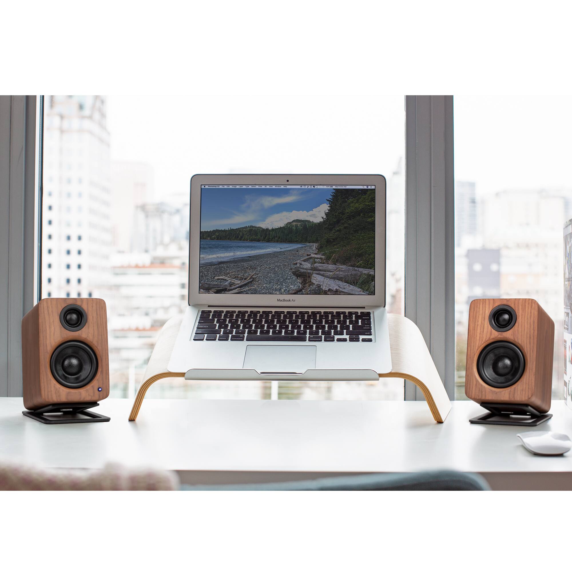 Alt View 2. Kanto - Kanto YU2 Powered Desktop Speakers - Pair (Walnut) - Walnut.