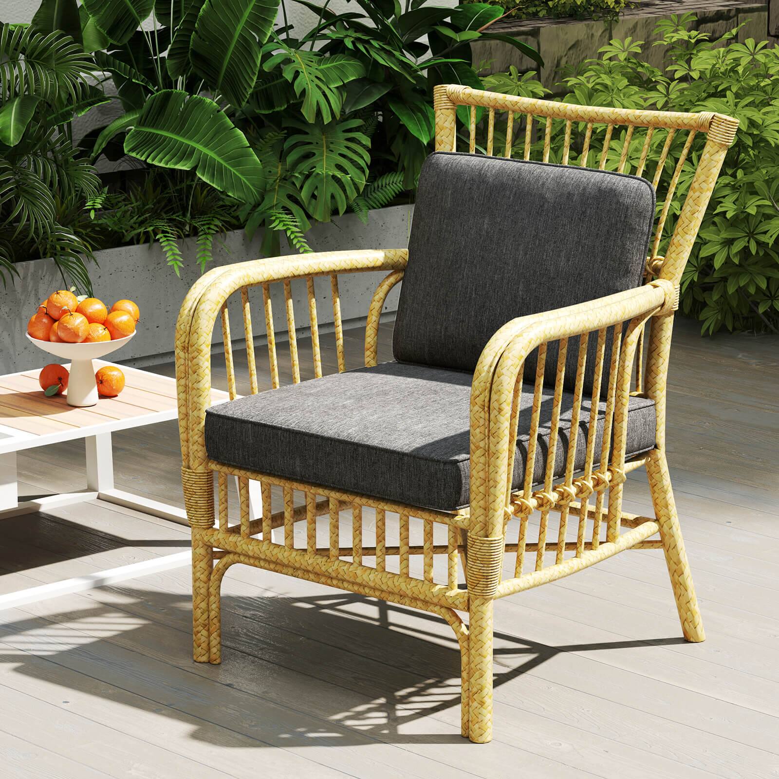 Alt View 1. Costway - Costway 8-Pack 24" x 24" Deep Seat Cushion & Back Pillow with Removable Covers Outdoor - Gray.