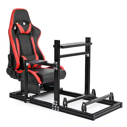 Front. Dardoo - Dardoo - 3060 Adjustable Aluminum Alloy Profile Sim Racing Cockpit Fit for Logitech G29, for MOZA, for FANATEC - Red & Black.