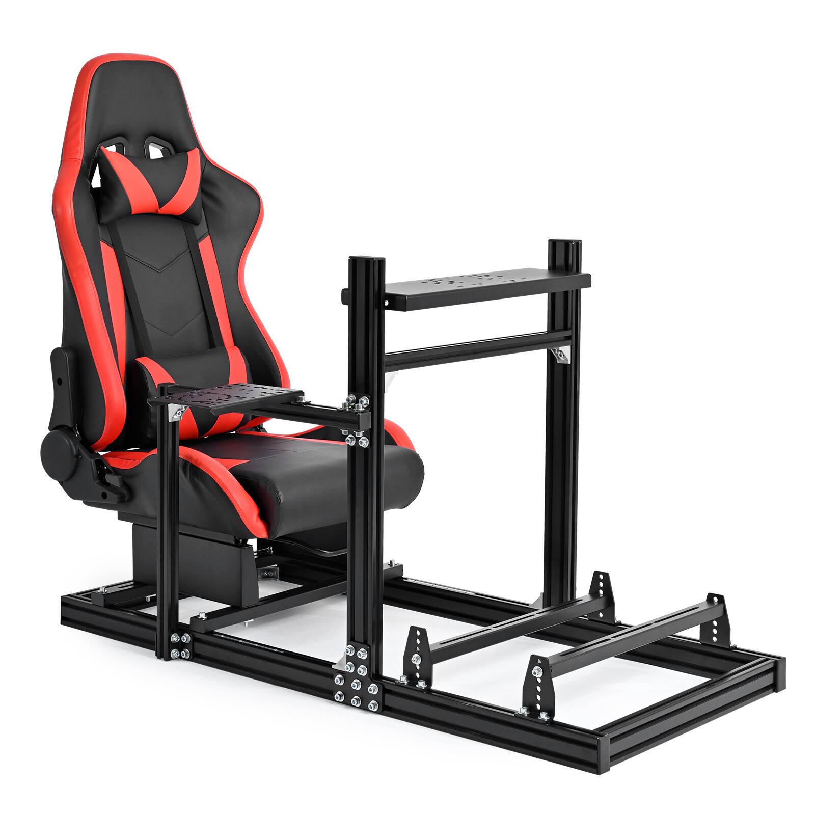 Front. Dardoo - Dardoo - 3060 Adjustable Aluminum Alloy Profile Sim Racing Cockpit Fit for Logitech G29, for MOZA, for FANATEC - Red & Black.