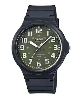 Casio - Men’s Watch with Military Green Dial - MW-240-3BVDF - Black