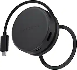 Satechi - OntheGo 7-in-1 USB-C Hub, 100W PD, HDMI 4K/60Hz, Ethernet, SD/microSD, for Mac & Windows - Space Black