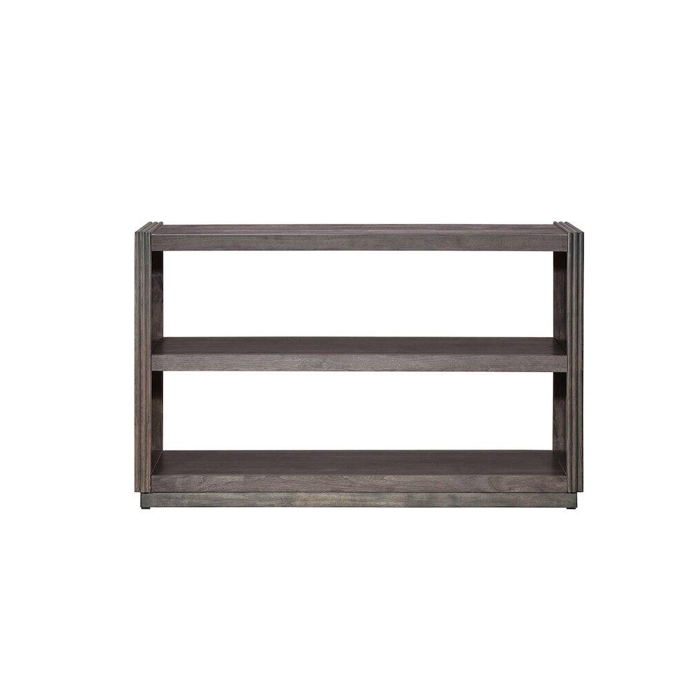 Left. Liberty Furniture Industries - Modern Edge Sofa Table for Living Room Storage Display - Caffe Brown - Caffe.