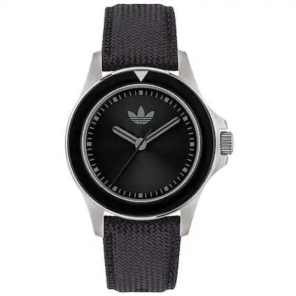 Front. adidas - Adidas Men's Originals Expression One Black Dial Watch - AOFH23016 - Black.