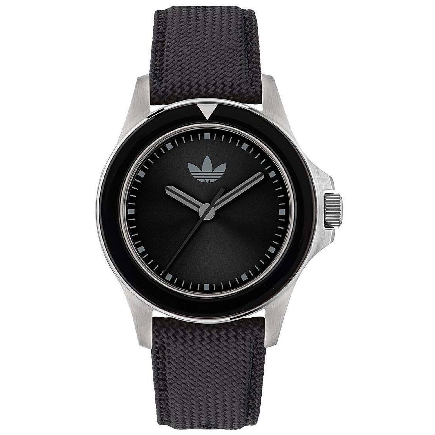 Front. adidas - Adidas Men's Originals Expression One Black Dial Watch - AOFH23016 - Black.