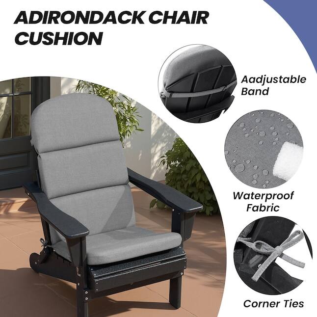 ADIRONDACK CHAIR CUSHION

- Adjustable Band
- Waterproof Fabric
- Corner Ties