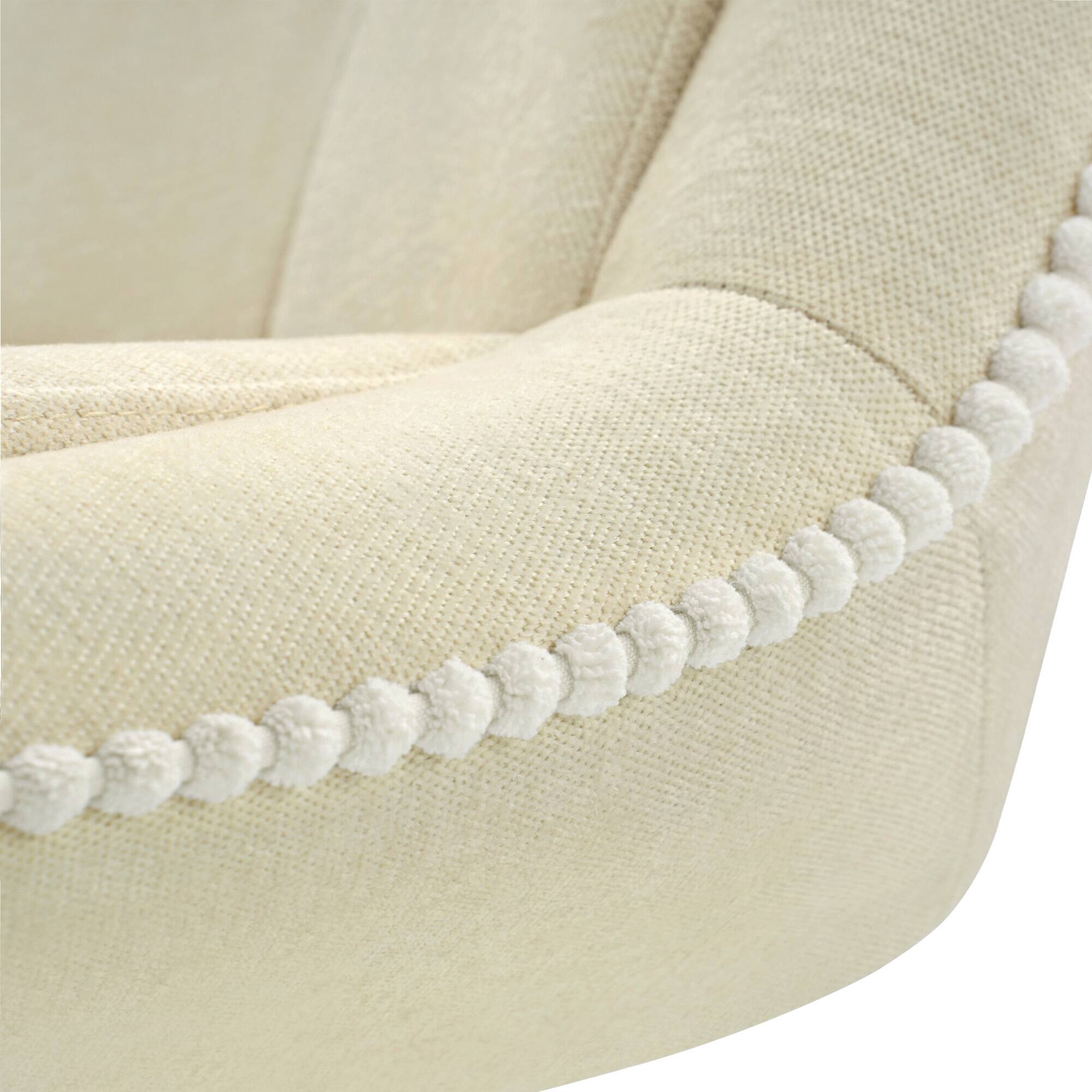 Alt View 5. KERDOM - Swivel Bar Chairs Set of 2, Height Adjustable Counter Stools with Footrest, Linen Upholstered Barstools Counter Height - Beige.