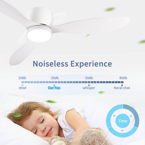 Noiseless Experience  
10db 35db 50db 80db  
shed  
Our Fan whisper  
Noral chat  
4H Time  
2H