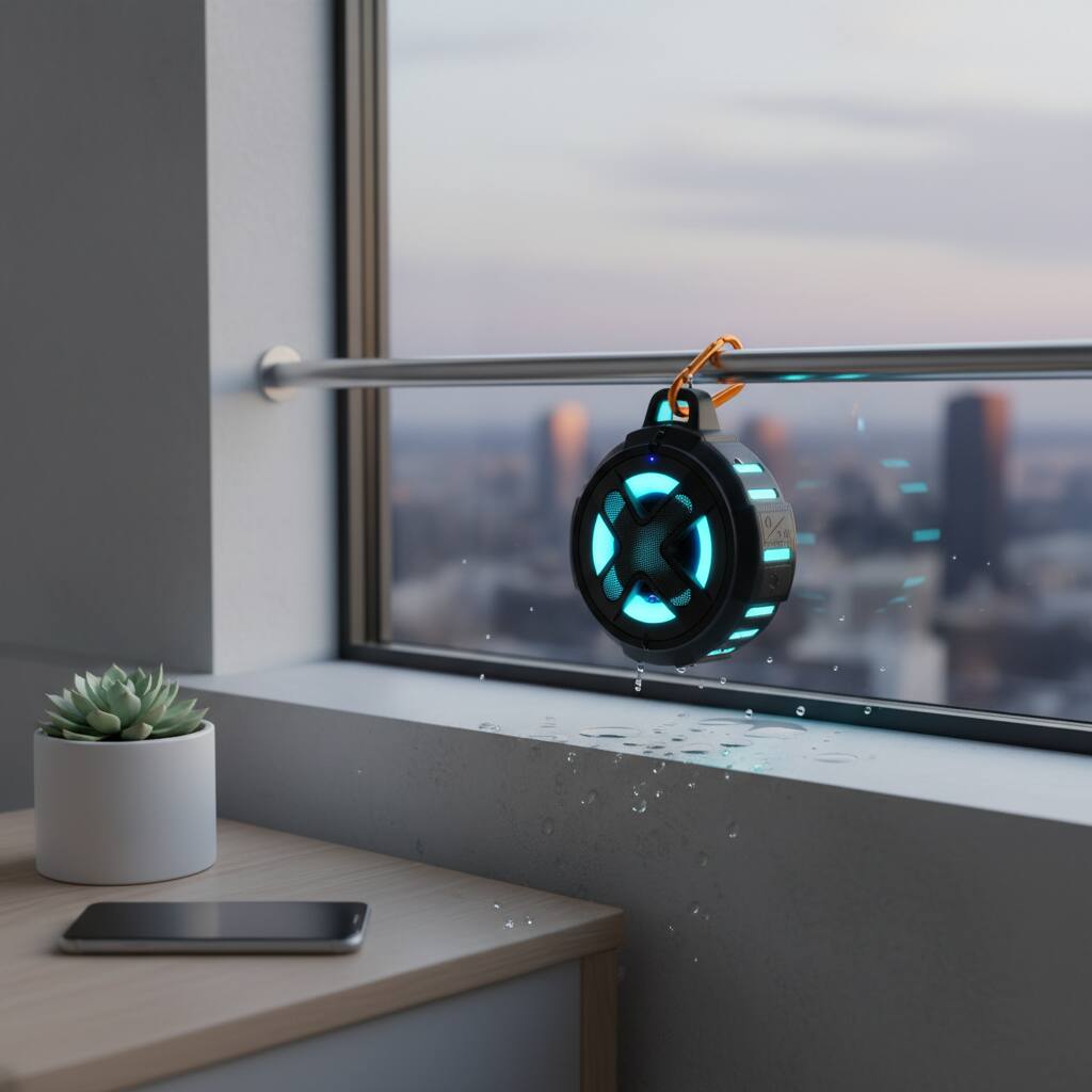 Alt View 1. Dazzed Corner - IP67 Waterproof Bluetooth Speaker, 10W Sound & Deep Bass - Black.