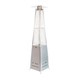 Emma + Oliver - Outdoor Patio Heater - 7.5 Feet Round Steel Patio Heater - 42,000 BTU's - Silver