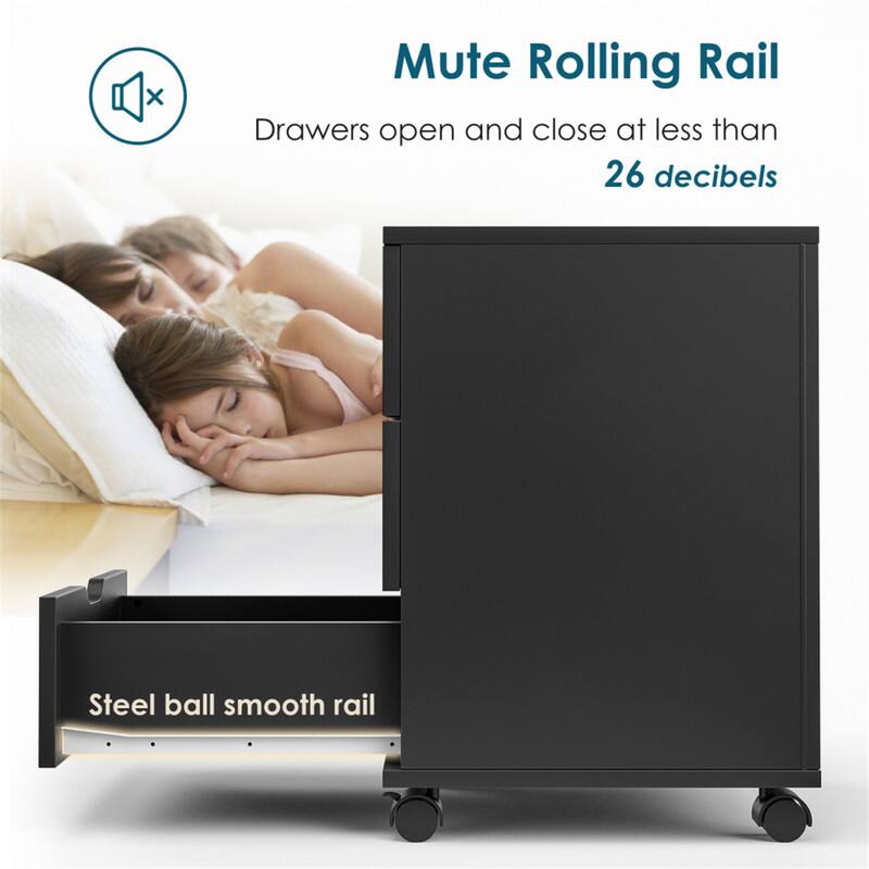 Mute Rolling Rail  
Drawers open and close at less than 26 decibels  
Steel ball smooth rail