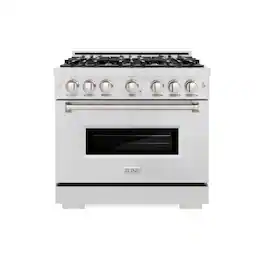 ZLINE - 36 in. 5.2 cu. ft. Classic Freestanding Gas Range with 6 DuoPro Burners and Convection Oven in Satin Stainless Steel - Satin Stainless Steel
