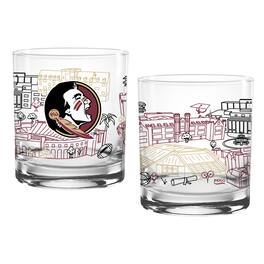 Indigo Falls - Florida State Seminoles Two-Pack 14oz. Campus Line Art Glass - Multicolor