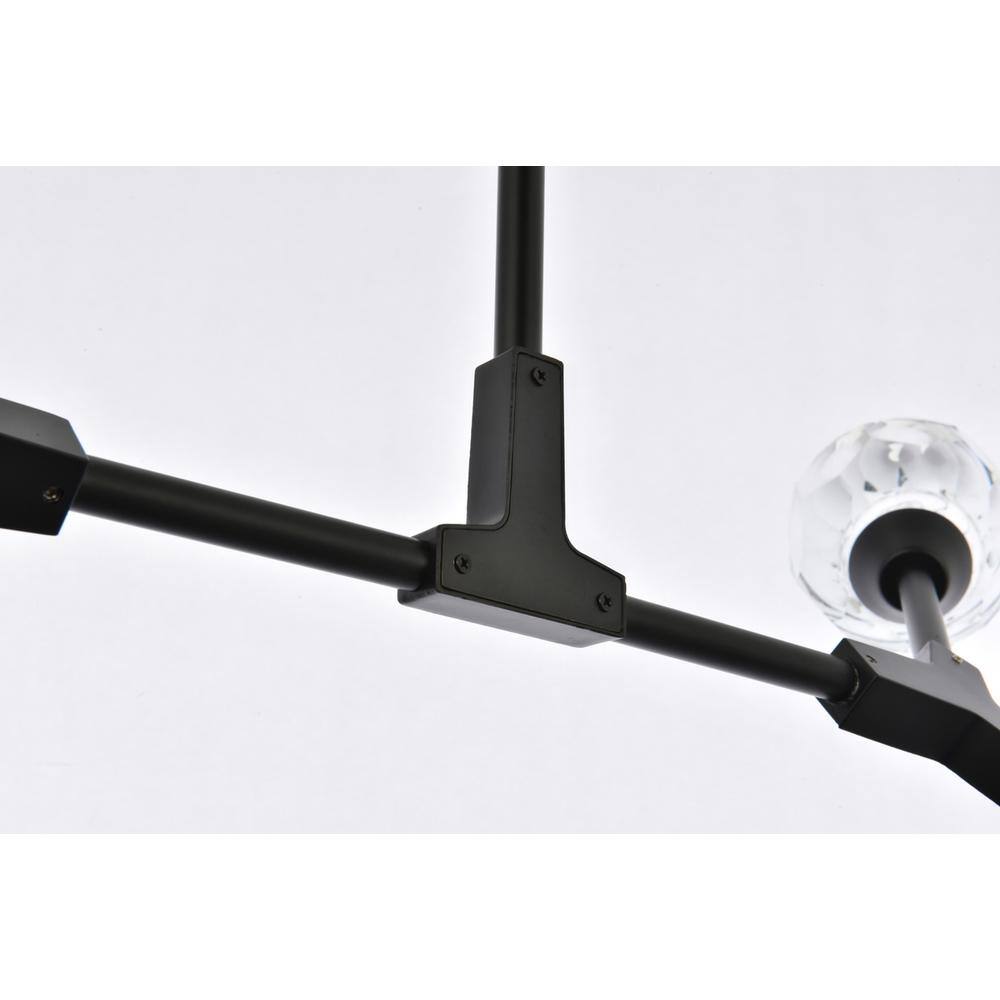 Alt View 1. Elegant Lighting - Zayne 4 Light Pendant in Black - Black And Clear.