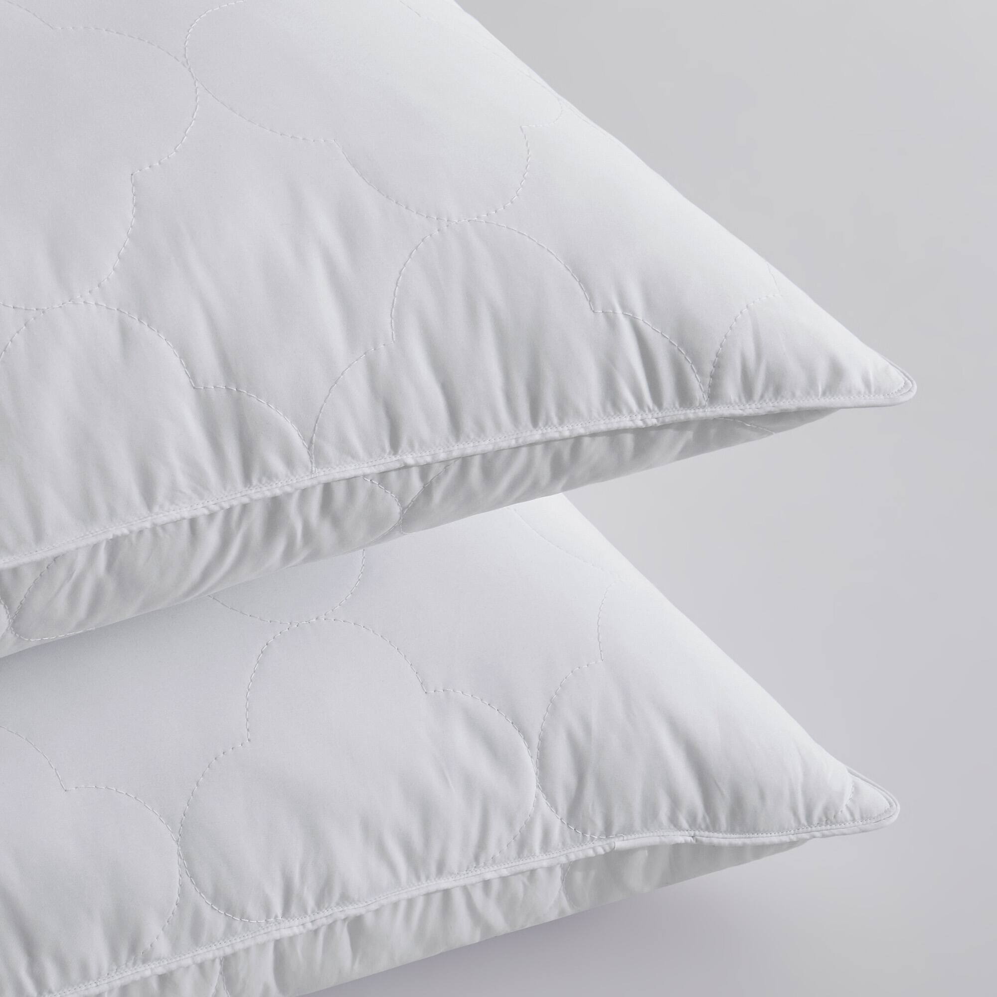 Back. Peace Nest - Peace Nest 2 Pack Goose Feather Bed Pillows with Cotton Cover - White.