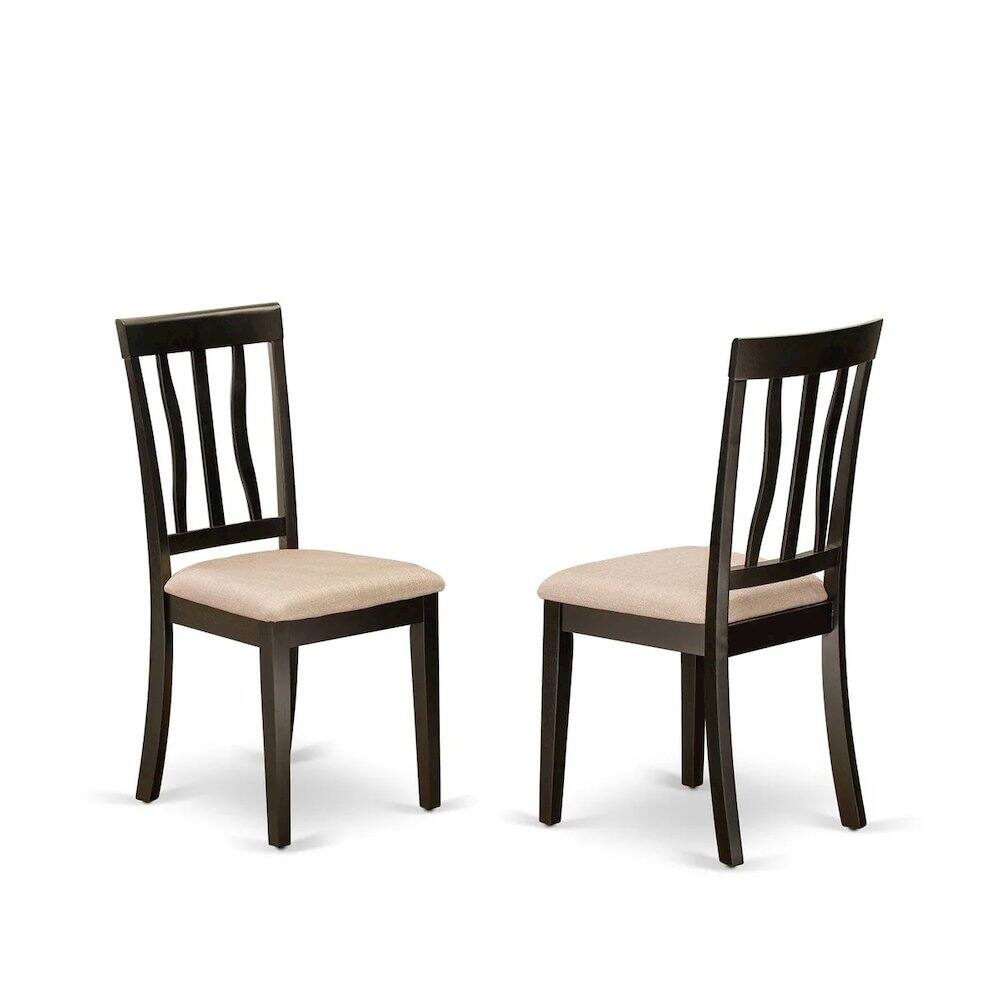 Left. East West Furniture - HLAN5-CAP-C 5 Pc Kitchen Table set-Dining Table and 4 Dinette Chairs. - Cappuccino.