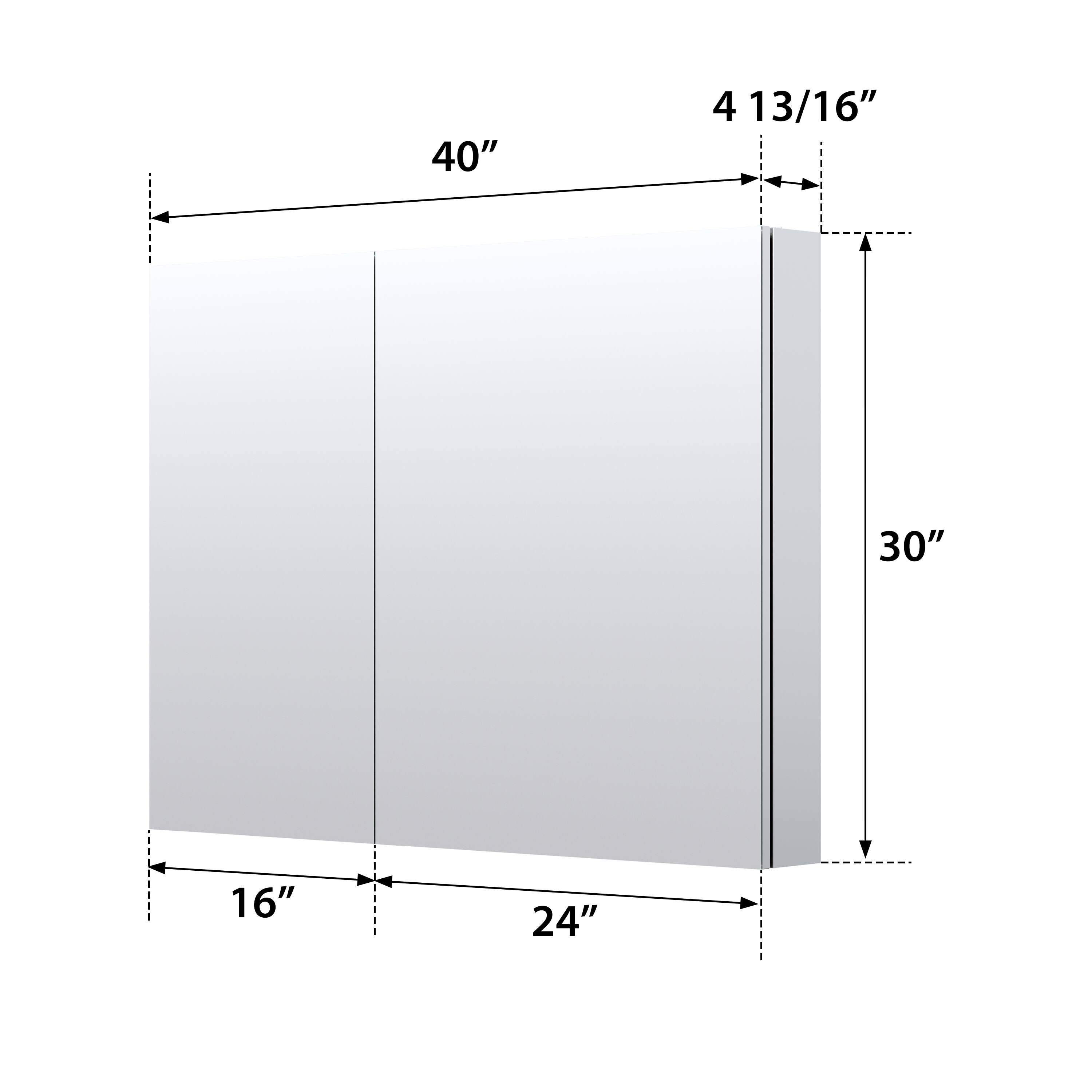40" x 4 13/16" x 30" x 16" x 24"