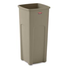 RubberMaid - Untouchable Square Waste Receptacle, 23 gal, Plastic, Beige