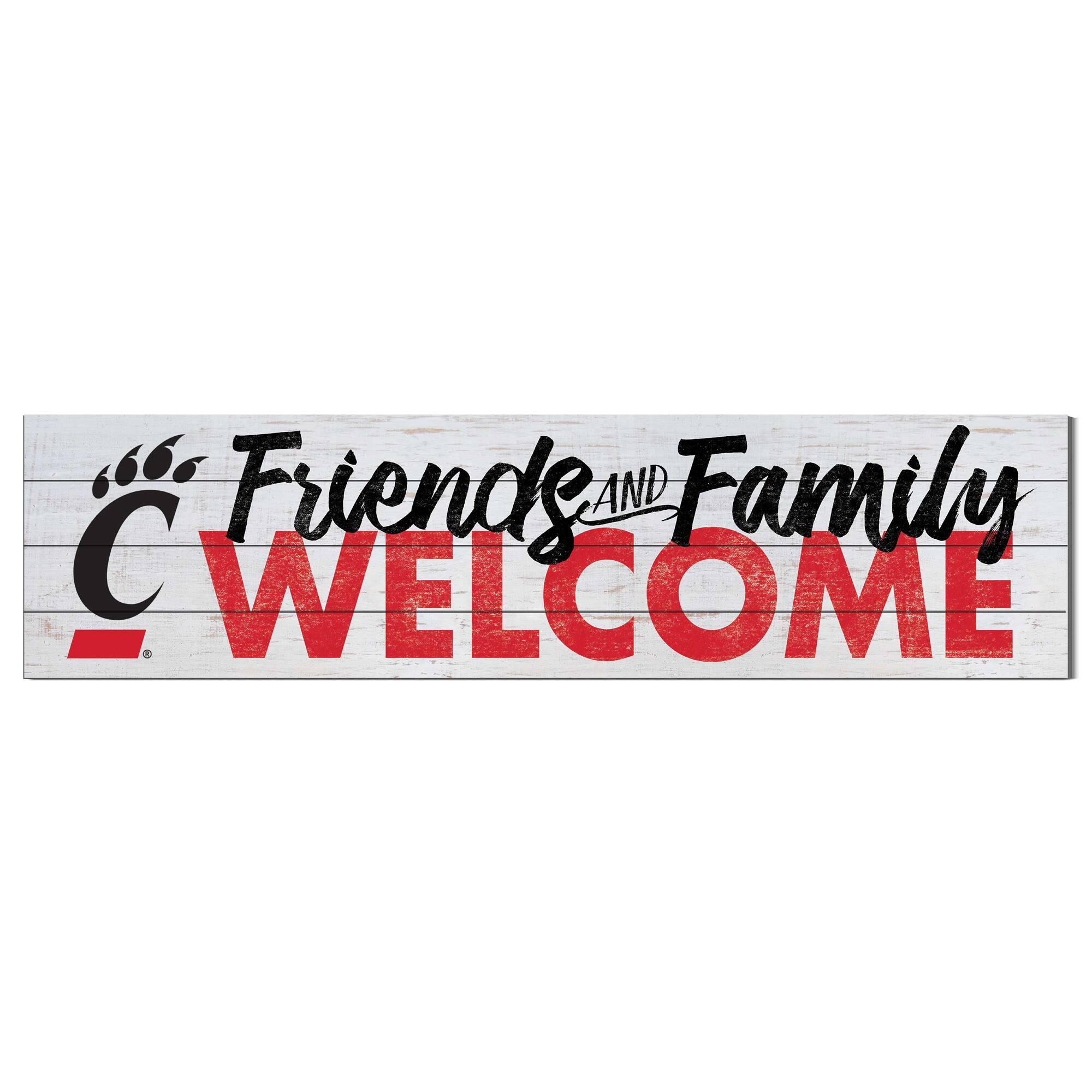 White Cincinnati Bearcats 10'' x 40'' Friends & Family Welcome Sign