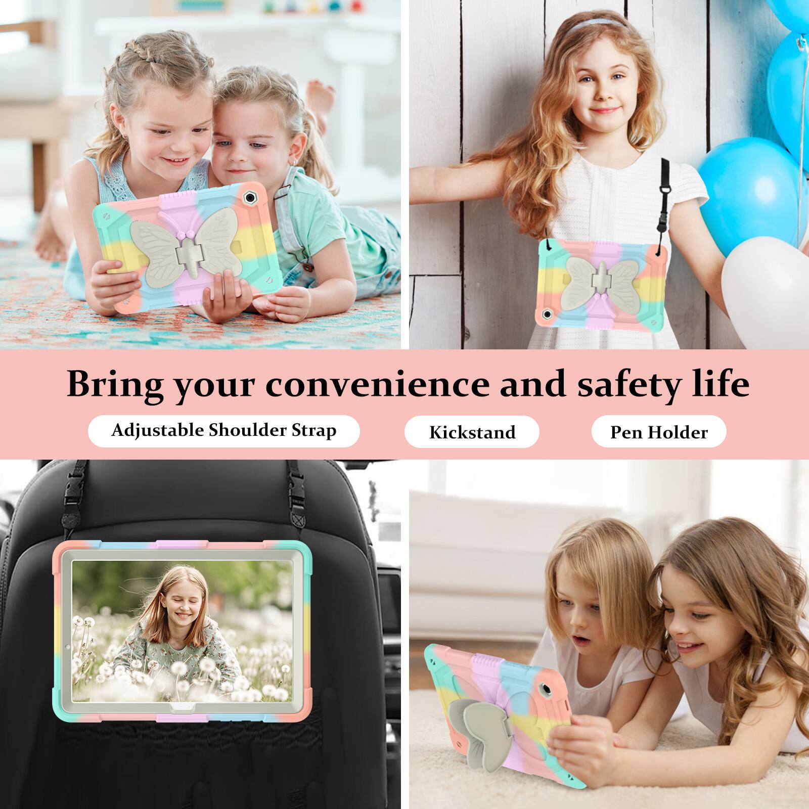 Bring your convenience and safety life  
Adjustable Shoulder Strap  
Kickstand  
Pen Holder