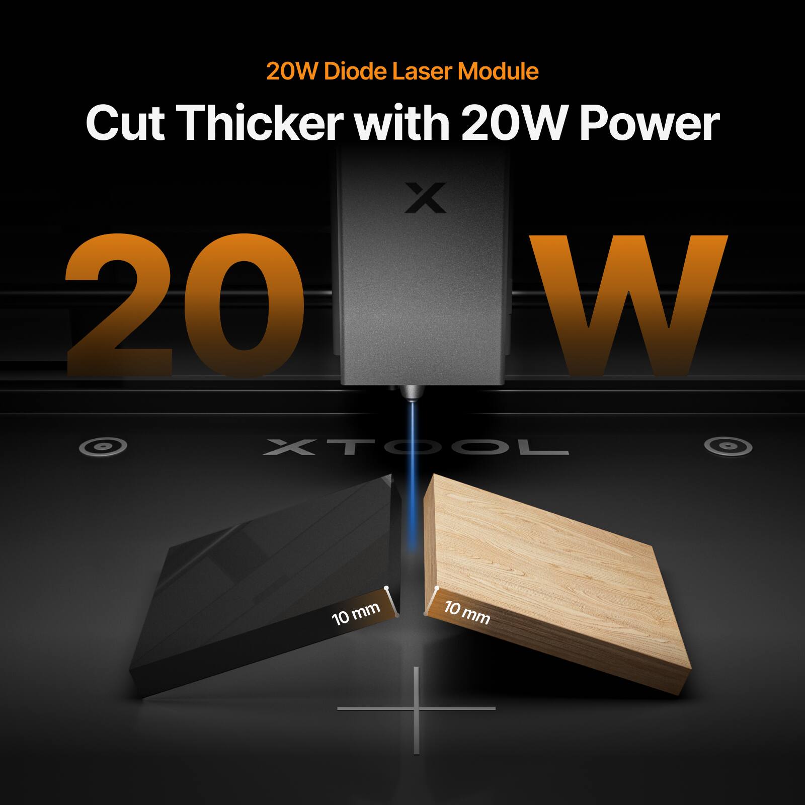 20W Diode Laser Module Cut Thicker with 20W Power XTOOL 10 mm 10 mm