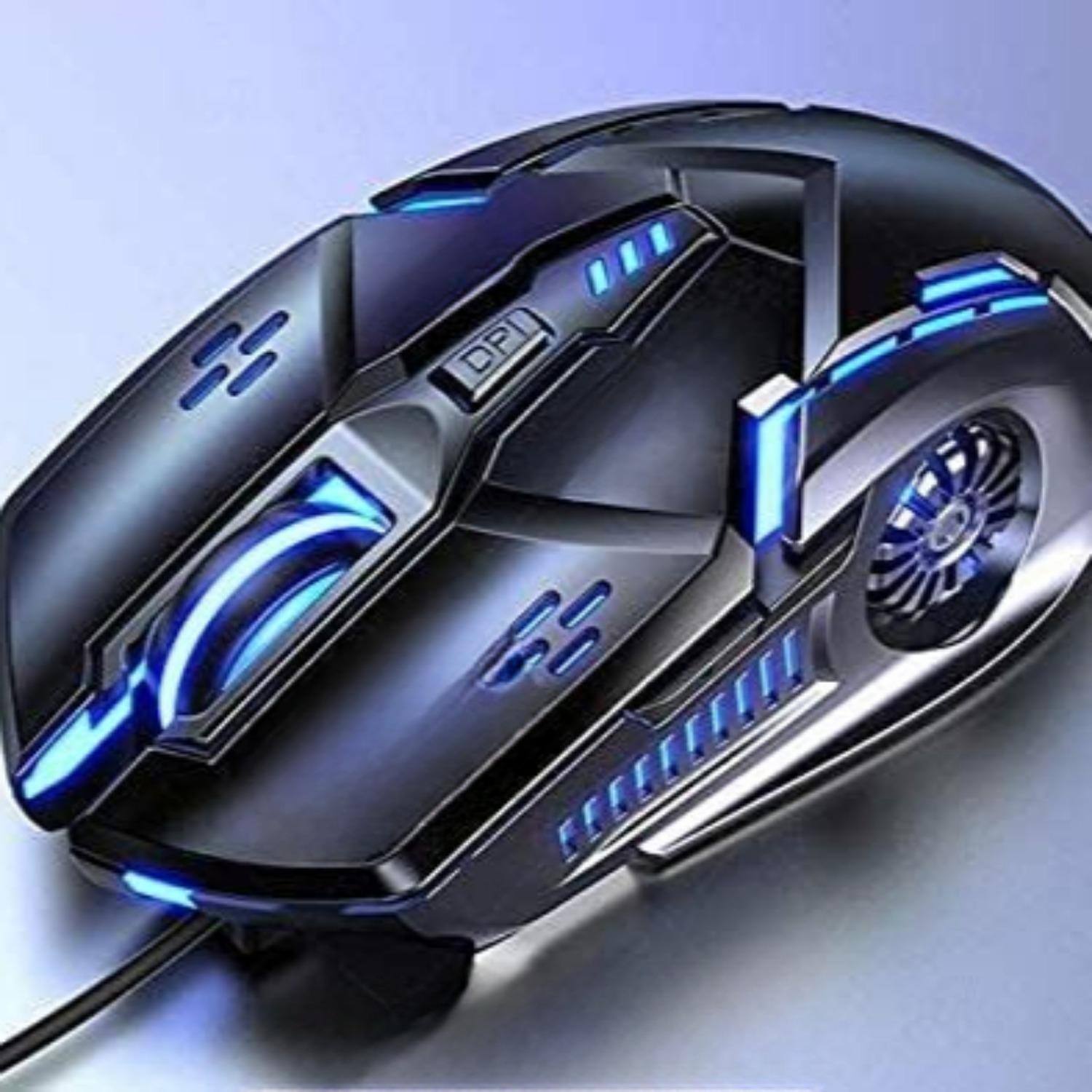 Alt View 2. Cedar Assembly - Gaming mouse Wired 6 buttons 4 adjustable DPI up to 7 circular and breathing LED lights multi function... - Black.