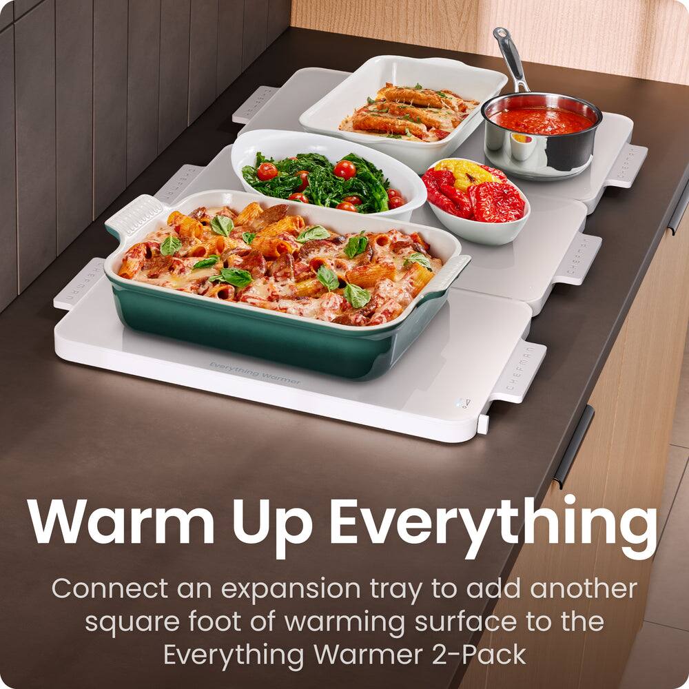 Everything Warmer CHEFMAO Warm Up Everything

Connect an expansion tray to add another square foot of warming surface to the Everything Warmer 2-Pack