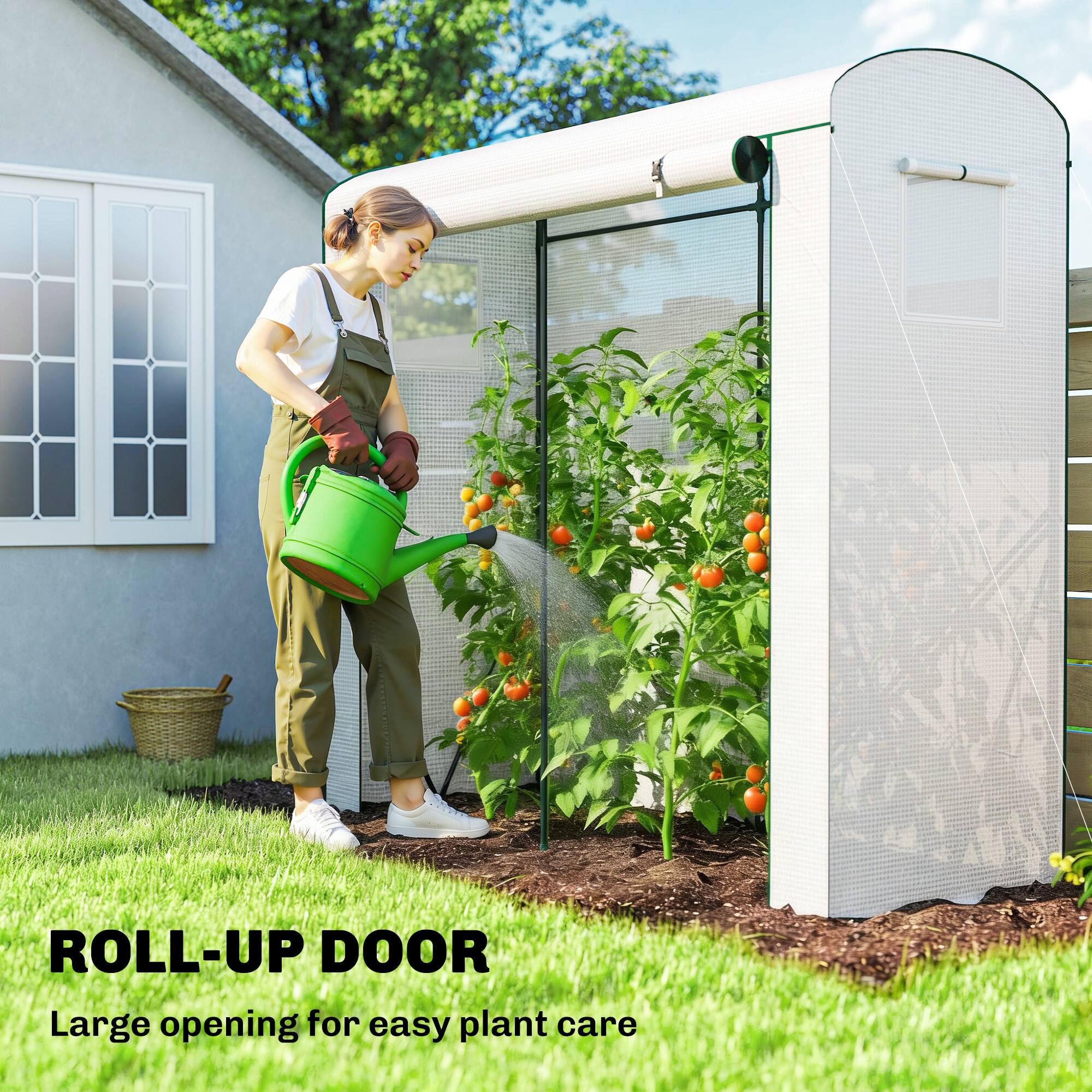 ROLL-UP DOOR  
Large opening for easy plant care