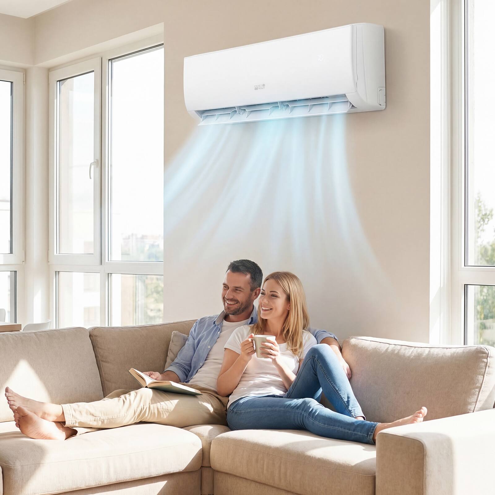 Alt View 1. Costway - Costway 24000 BTU 21 SEER2 208/230V Mini Split Air Conditioner & Heater with Heat Pump & Installation Kit - White.