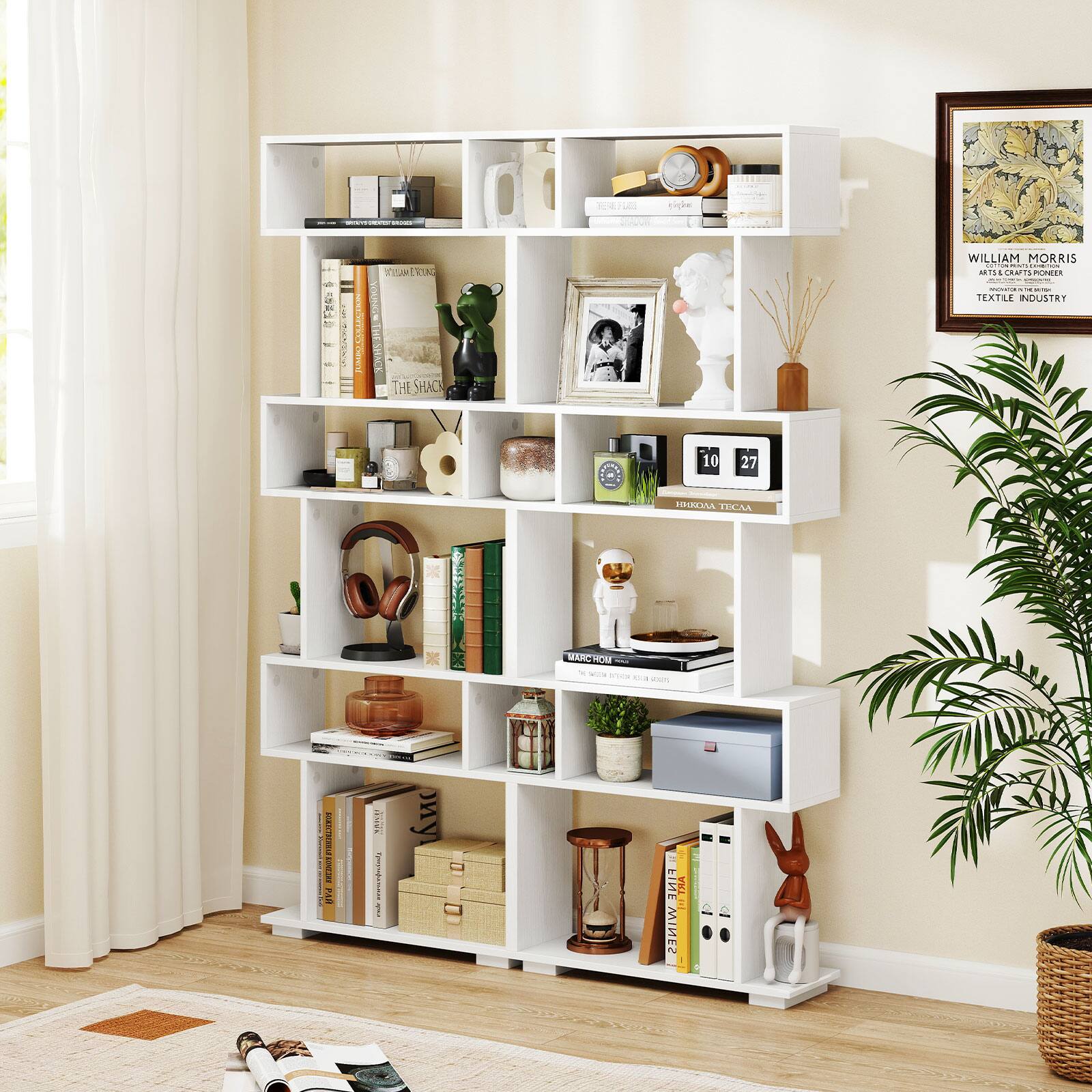 The text on the image is:

- "THE SHACK"
- "WILLIAM MORRIS"
- "TEXTILE INDUSTRY"
- "10 27"
- "HERDAL FECAA"
- "MERCHOW"
- "FINE ART"
- "WINES"