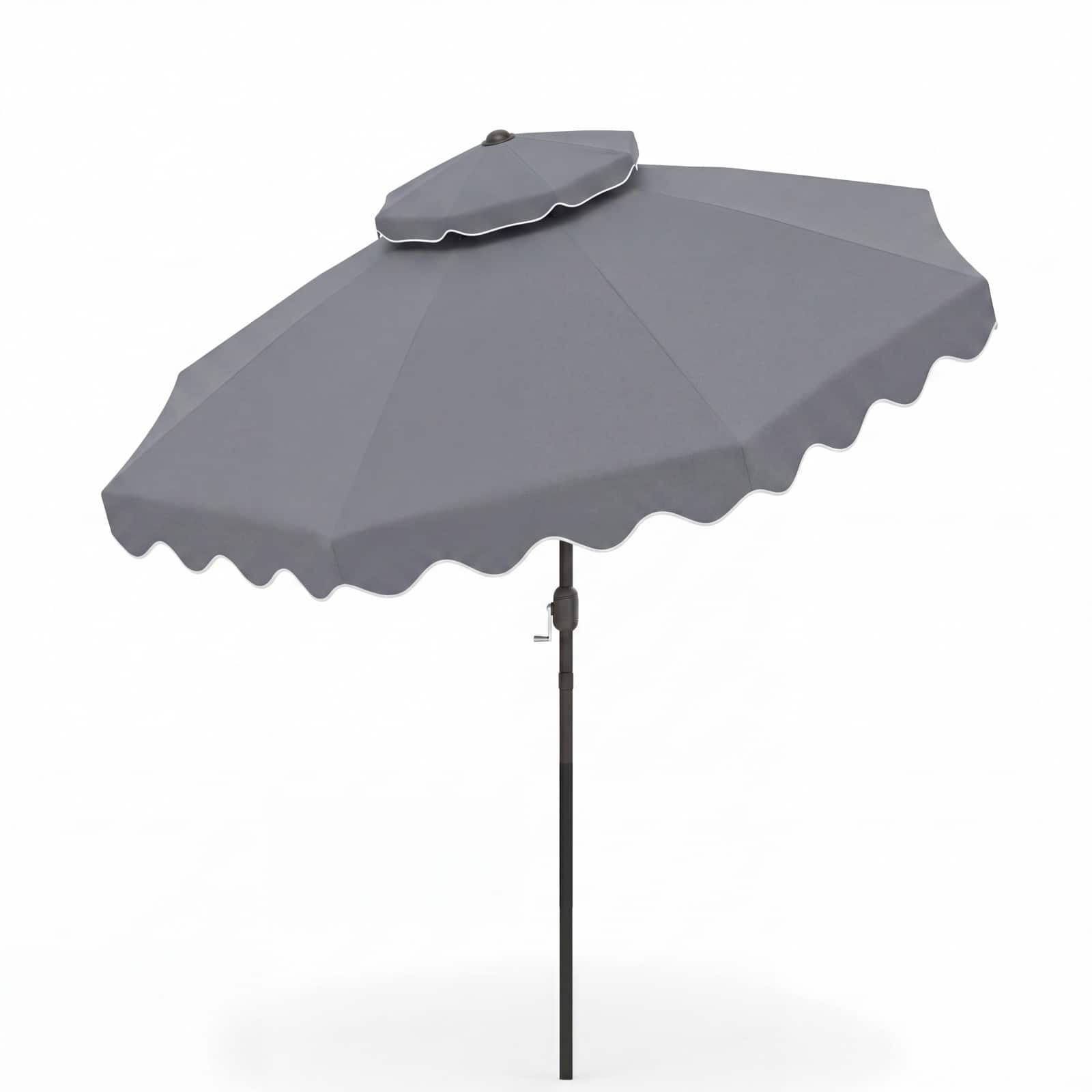 Costway - 9 FT Patio Umbrella with Push Button Tilt & Crank, 2-Tier Vented Top, 8 Metal Ribs - Gray price history on PriceWatchPro