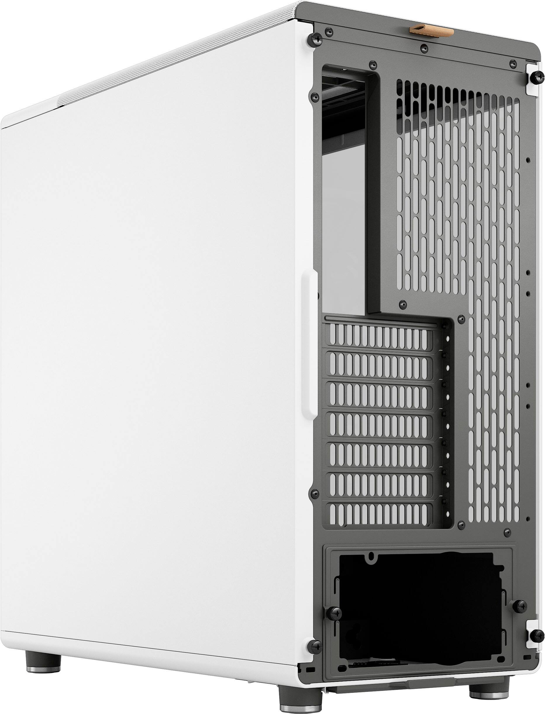 Alt View 14. Fractal Design - North Chalk White with Oak Front and Clear TG Side Panel Mid-Tower PC Case - White.