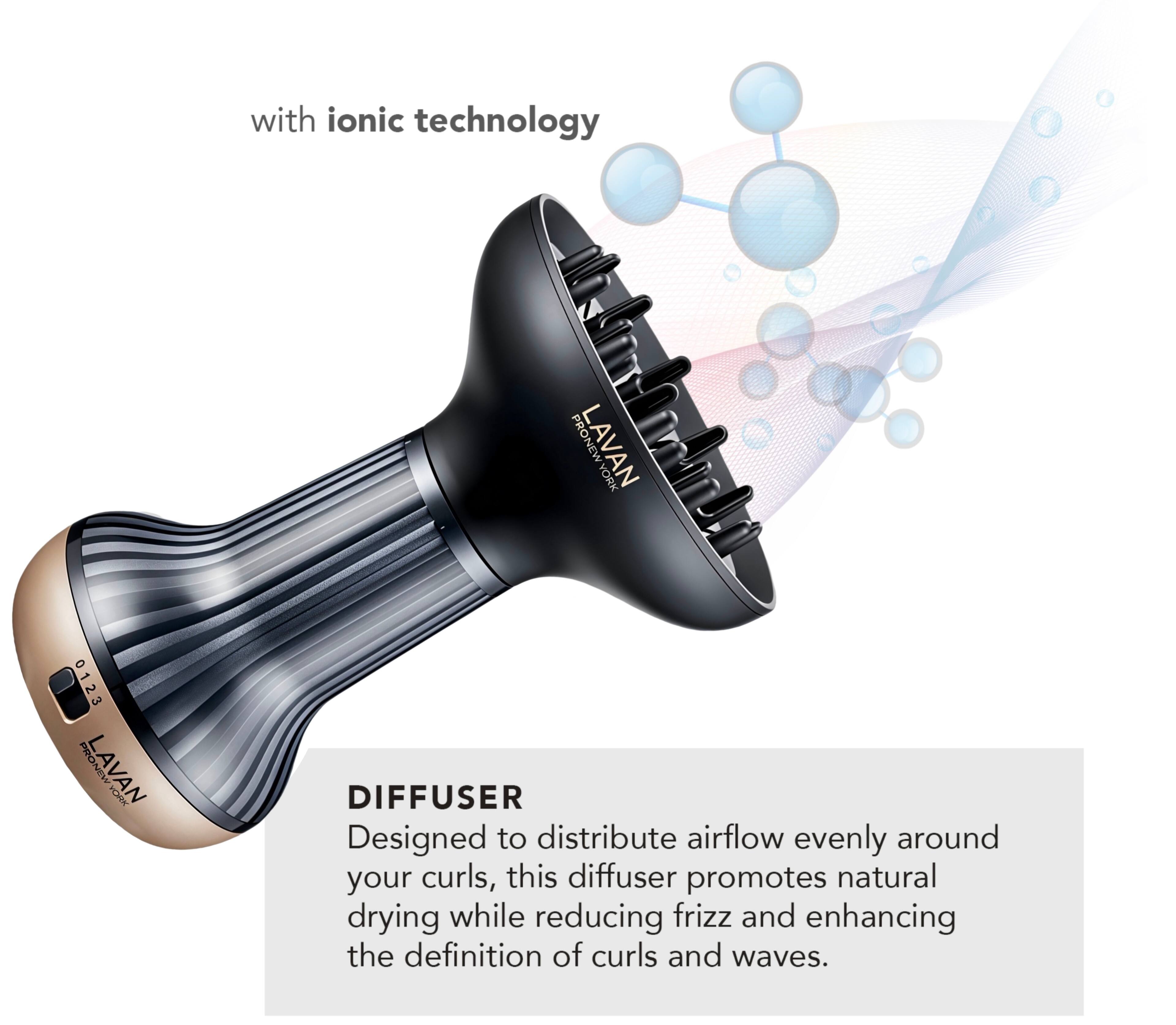 with ionic technology

PRONEW LAVAN YORK 0123 PRONEY LAVAN HORK DIFFUSER

Designed to distribute airflow evenly around your curls, this diffuser promotes natural drying while reducing frizz and enhancing the definition of curls and waves.