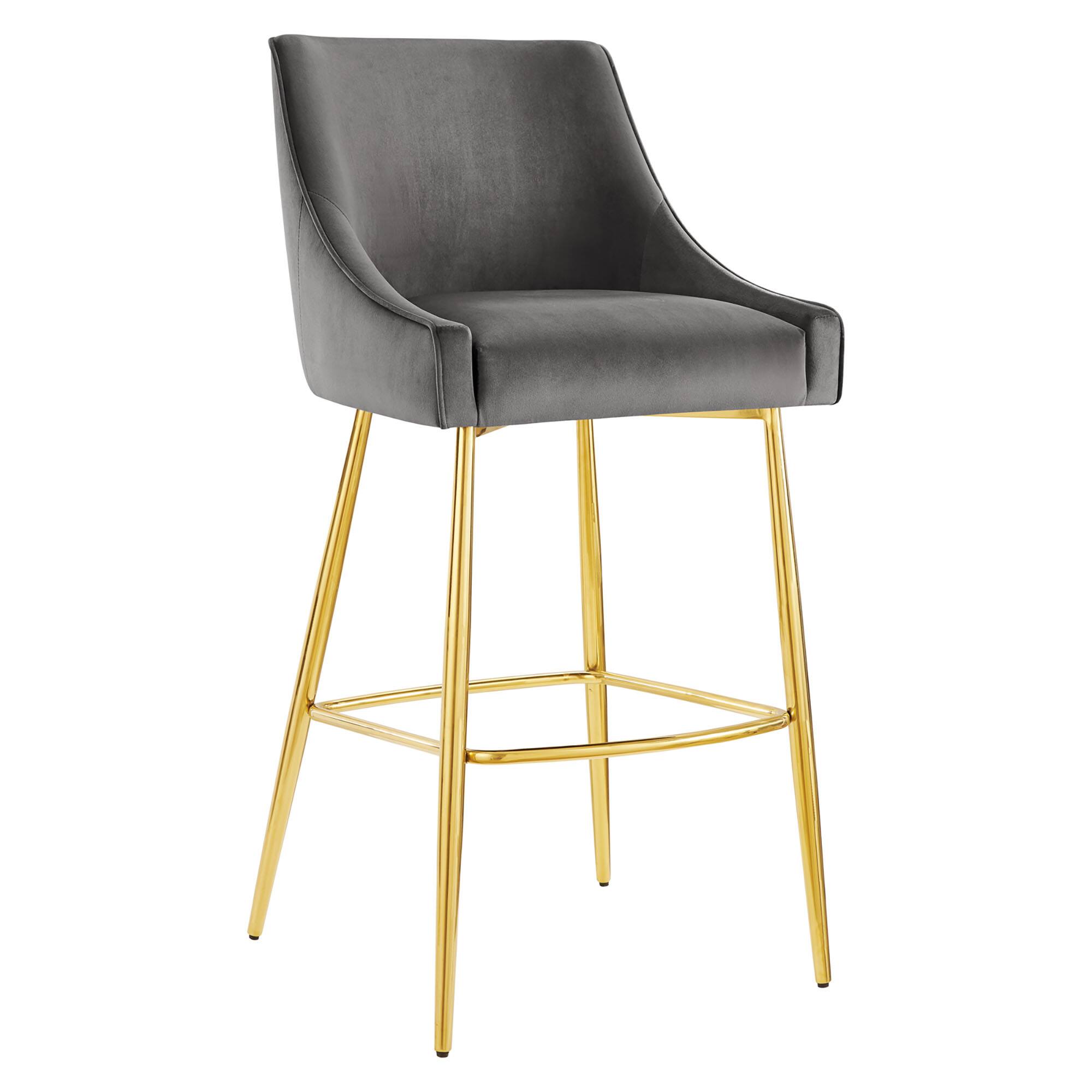 Angle. Modway - Discern Performance Velvet Bar Stool by Modway - Gray.