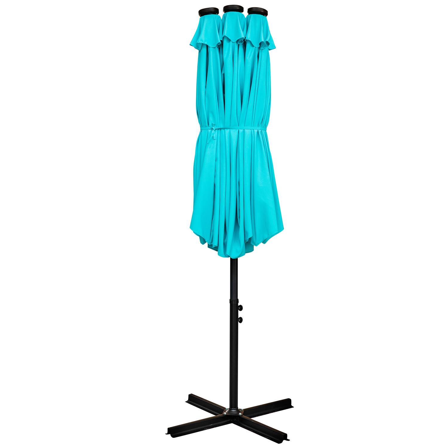 Left. Ainfox - Ainfox 15ft Large Patio Umbrella With LED Lights - Blue.