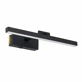 RYHNUYNE - 16-Inch Black LED Vanity Light for Bathroom Mirror with Remote Dimmable 3-Color Settings