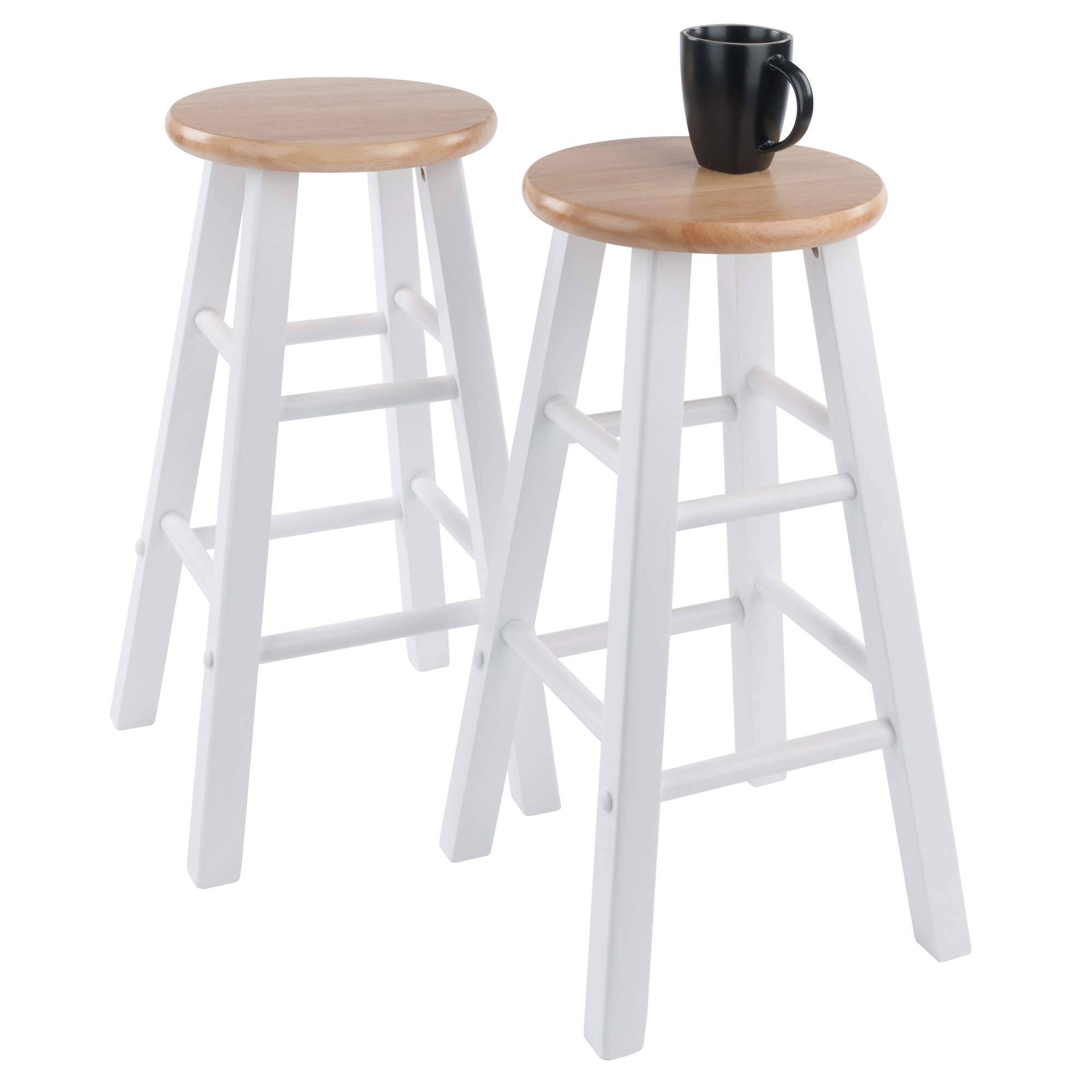 Alt View 2. JETRANSPORT - Element Counter Stools & White 24" 2 Piece Set Stylish Design: Each stool features a contemporary finish - Black 29 In.