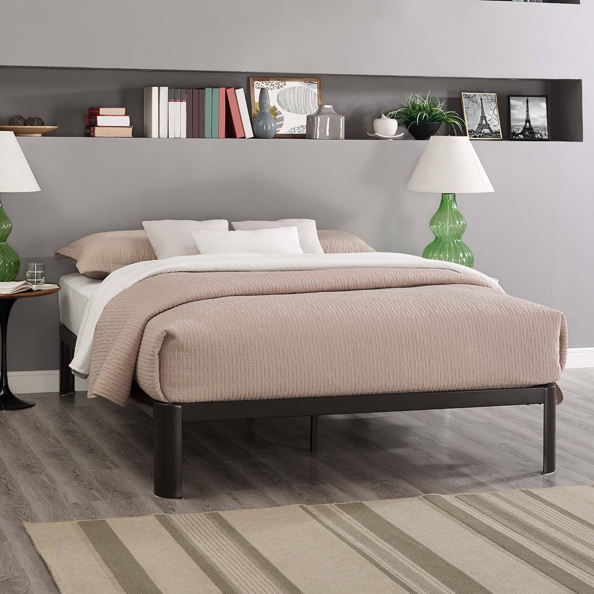 Alt View 2. Modway - Harlow Performance Velvet Twin Platform Bed Frame - White.