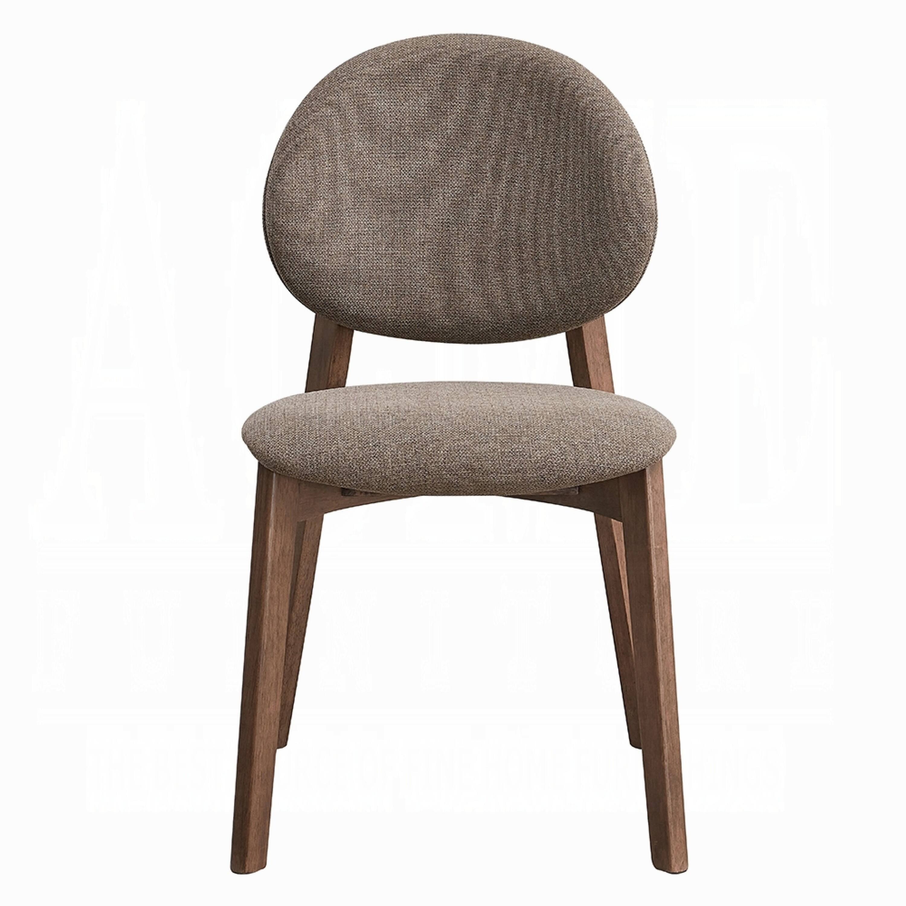 Alt View 1. Manhattan Lane - Hamza Side Dining Chair Set of 2, Light Brown Linen - Brown, Walnut Brown.