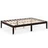 Costway - Full Size Wooden Platform Bed Frame 14" with Rubber Wood Legs Under-bed Storage - Brown